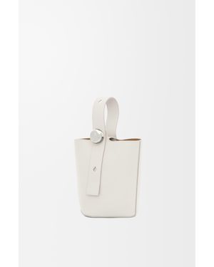 Loewe Mini Leather Pebble Bucket Bag - White