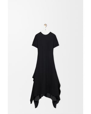 Loewe Leather-Trim Maxi Dress - Black