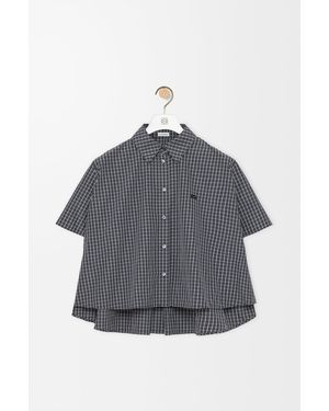 Loewe Camisa Trapecio De Manga Corta En Algodón Técnico Mujer - Gris