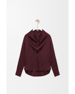Loewe Silk-Blend Satin Blouse - Red