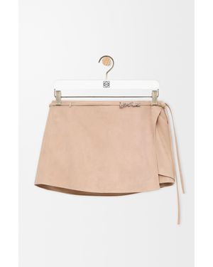 Loewe Pantalón Corto En Ante De Piel De Cabra Mujer - Neutro