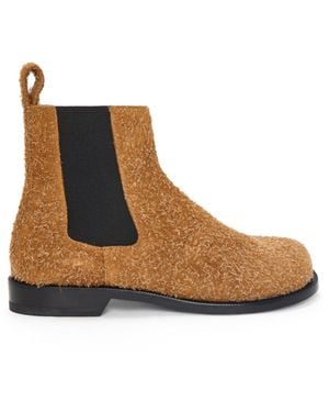 Loewe Campo Chelsea Boot In Brushed Suede - White