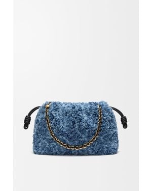 Loewe Bolso Flamenco Purse Mediano En Denim Mujer - Azul