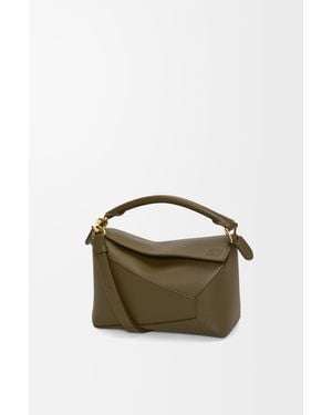Loewe Bolso Puzzle Edge Pequeño En Piel De Cuero - Verde