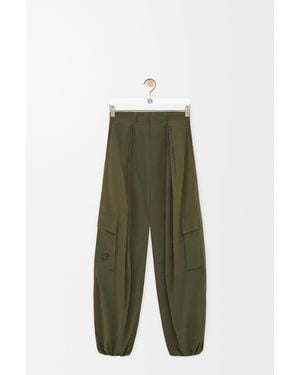 Loewe Pleated Cargo Trousers - Green