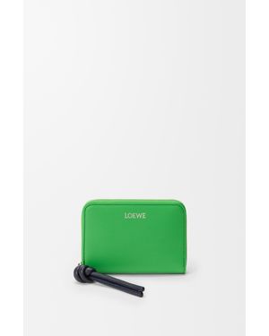 Loewe Monedero Con Cremallera En Piel Napa De Cuero Brillante Mujer - Verde