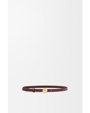 Loewe Cinturón Pebble En Piel De Cuero Lisa Mujer - Blanco