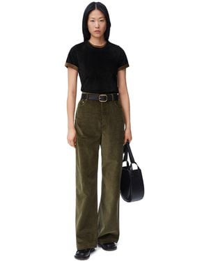 Loewe Luxury Top In Suede Calfskin - Black