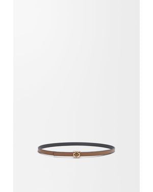 Loewe Cinturón Reversible Anagram Bombé En Piel De Cuero Mujer - Blanco