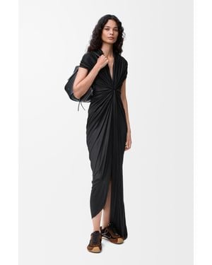 Loewe Draped Asymmetric Maxi Dress - Black
