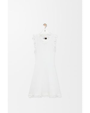 Loewe Vestido Sin Mangas En Algodón Elástico Mujer - Blanco