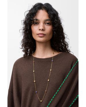 Loewe Anagram Pebble Necklace For - Brown