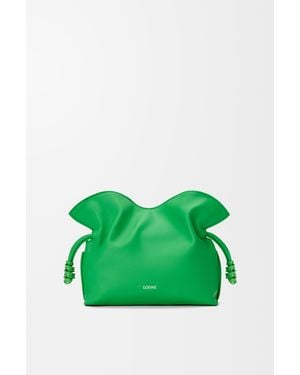 Loewe Bolso Flamenco Clutch Mini En Piel Napa De Cuero Mujer - Verde