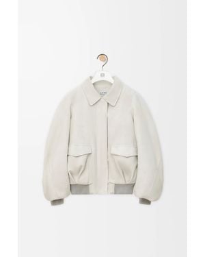 Loewe Suede Leather Jacket - White