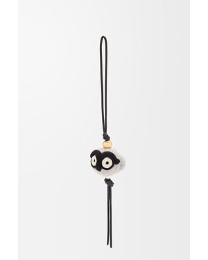 Loewe Charm Owl En Fieltro Y Piel De Cuero Mujer - Blanco