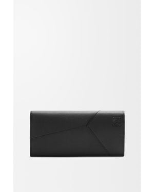 Loewe Cartera Horizontal Larga Puzzle En Piel De Cuero Hombre - Gris