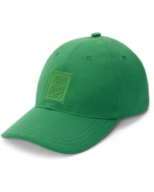 Loewe Patch Cap In Canvas - Green