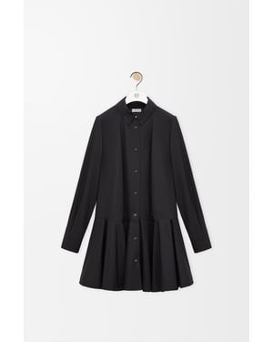 Loewe Vestido Camisero En Algodón Mujer - Negro