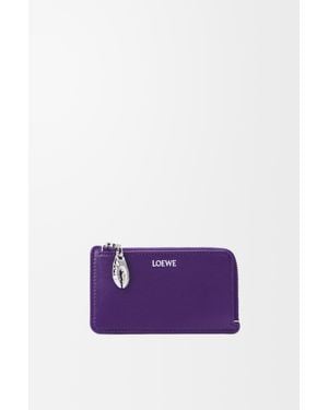 Loewe Tarjetero-Monedero Claw En Piel De Cordero Brillante Mujer - Morado