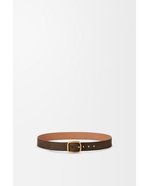 Loewe Cinturón Curvilíneo En Nobuck Mujer - Blanco