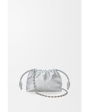 Loewe Bolso Flamenco Purse Mini En Piel De Cuero Con Estampado De Muaré Mujer - Blanco