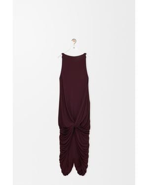 Loewe Knot-Front Draped Maxi Dress - Purple