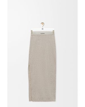 Loewe Falda En Algodón Y Lana Mujer - Blanco