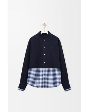 Loewe Camisa En Sarga De Algodón Y Popelinasize Hombre - Azul