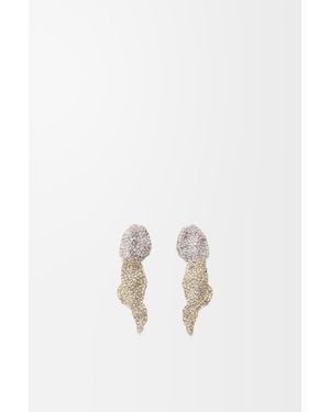 Loewe Pendientes Glitter Fragment En Plata De Ley Y Cristales Mujer - Blanco