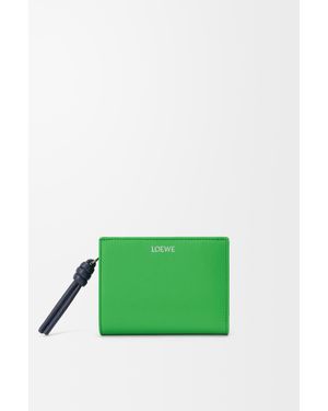 Loewe Cartera Compacta Knot En Piel Napa De Cuero Brillante Mujer - Verde