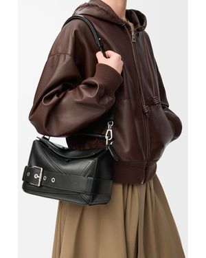 ショルダーバッグ・ポシェット LOEWE PUZZLE BIKER SMALL BAG DARK BROWNIE Small Puzzle Biker bag in shiny calfskin Brown - LOEWE