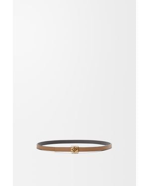 Loewe Cinturón Reversible Anagram Bombé En Piel De Cuero Lisa Mujer - Blanco