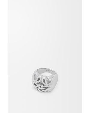 Loewe Anagram Bombé Signet Ring - White