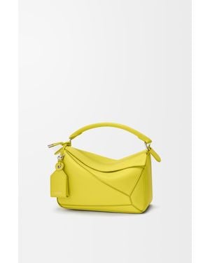 Loewe Bolso Featherlight Puzzle Pequeño En Piel Napa De Cordero Mujer - Amarillo