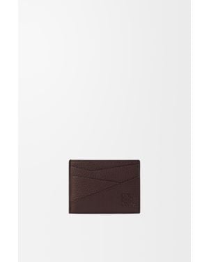 Loewe Tarjetero Liso Puzzle En Piel De Cuero Graneada Hombre - Blanco