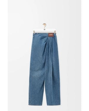 Loewe Luxury Draped Jeans In Denim - Blue