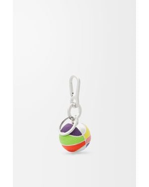 Loewe Luxury Basketball Charm In Calfskin And Metal - White