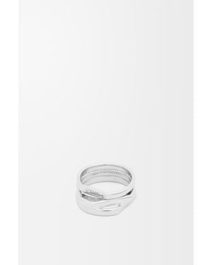 Loewe Stacked Ring In Sterling Silver - White