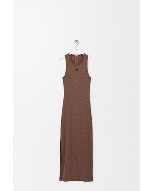 Loewe Wool Dress With Anagram Logo - Brown