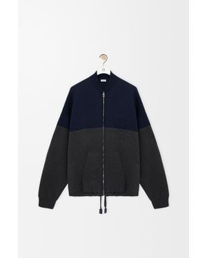 Loewe Cárdigan Con Cremallera En Mezcla De Algodónsize Hombre - Azul