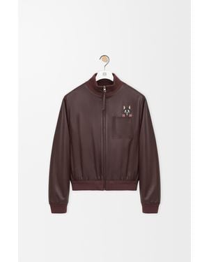 Loewe Cropped Nappa Leather Jacket - Brown