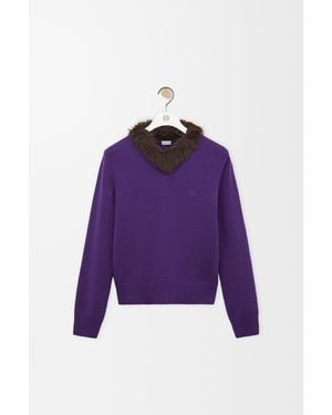 Loewe Jersey En Lana Mujer - Morado