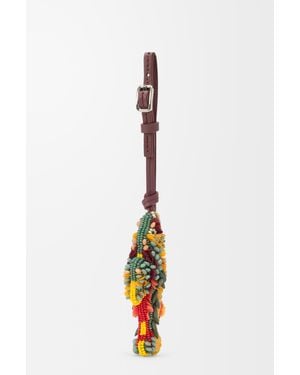 Loewe Charm Fish En Fieltro, Abalorios Y Piel De Cuero Mujer - Blanco
