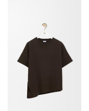 Loewe Camiseta Asimétrica En Mezcla De Algodón Mujer - Negro