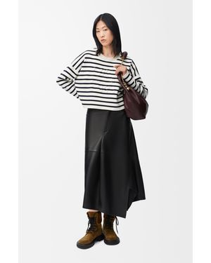Loewe Luxury Asymmetric Skirt In Satin Nappa Lambskin - White