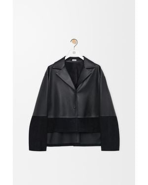 Loewe Luxury Pyjama Blouse In Nappa Lambskin And Suede Goatskin - Black