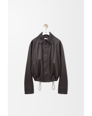 Loewe Chaqueta Con Cordón De Ajuste En Piel Napa De Corderosize Hombre - Negro