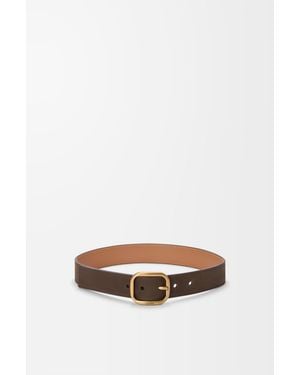 Loewe Cinturón Curvilíneo En Nobuck Mujer - Blanco