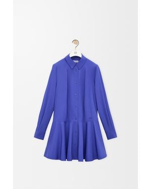 Loewe Vestido Camisero En Algodón Mujer - Azul