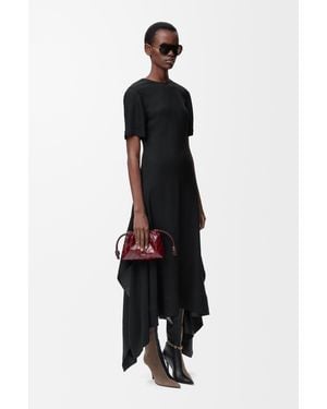 Loewe Leather-Trim Maxi Dress - Black